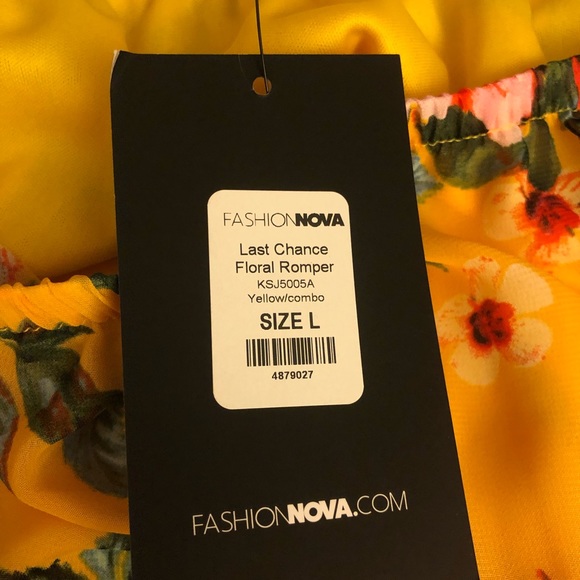 Yellow Floral Romper - Picture 6 of 6